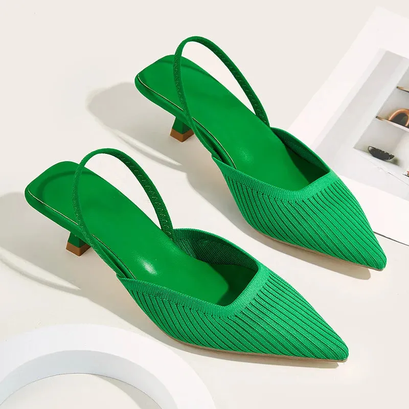 Elegant Green Sandal with Heel
