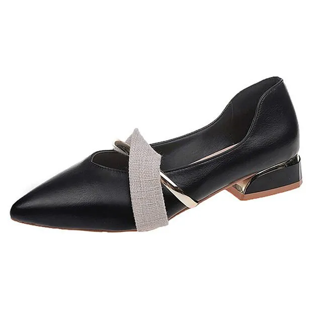 Elegant Low Heel Women Mules Office Shoes Beige Pumps