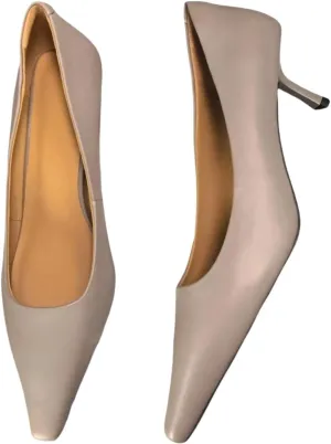 Elegant Women's Pumps Comfortable Stiletto Heel Pointed Toe Genuine Leather Wedding/Party/Office Shoes Luxury Minimalist Style