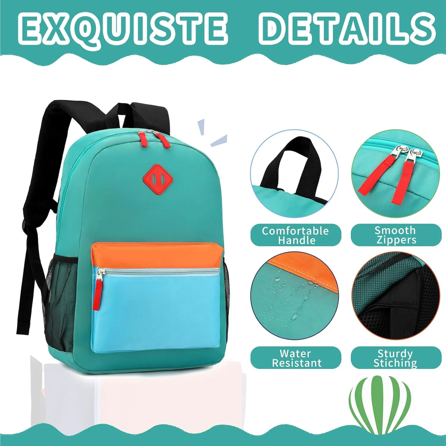Elementary Backpack for Boys and Girls 5-9 Years Kindergarten Primary Kids Bookbag with Chest Buckle (Dark Blue, Large-17 H)
