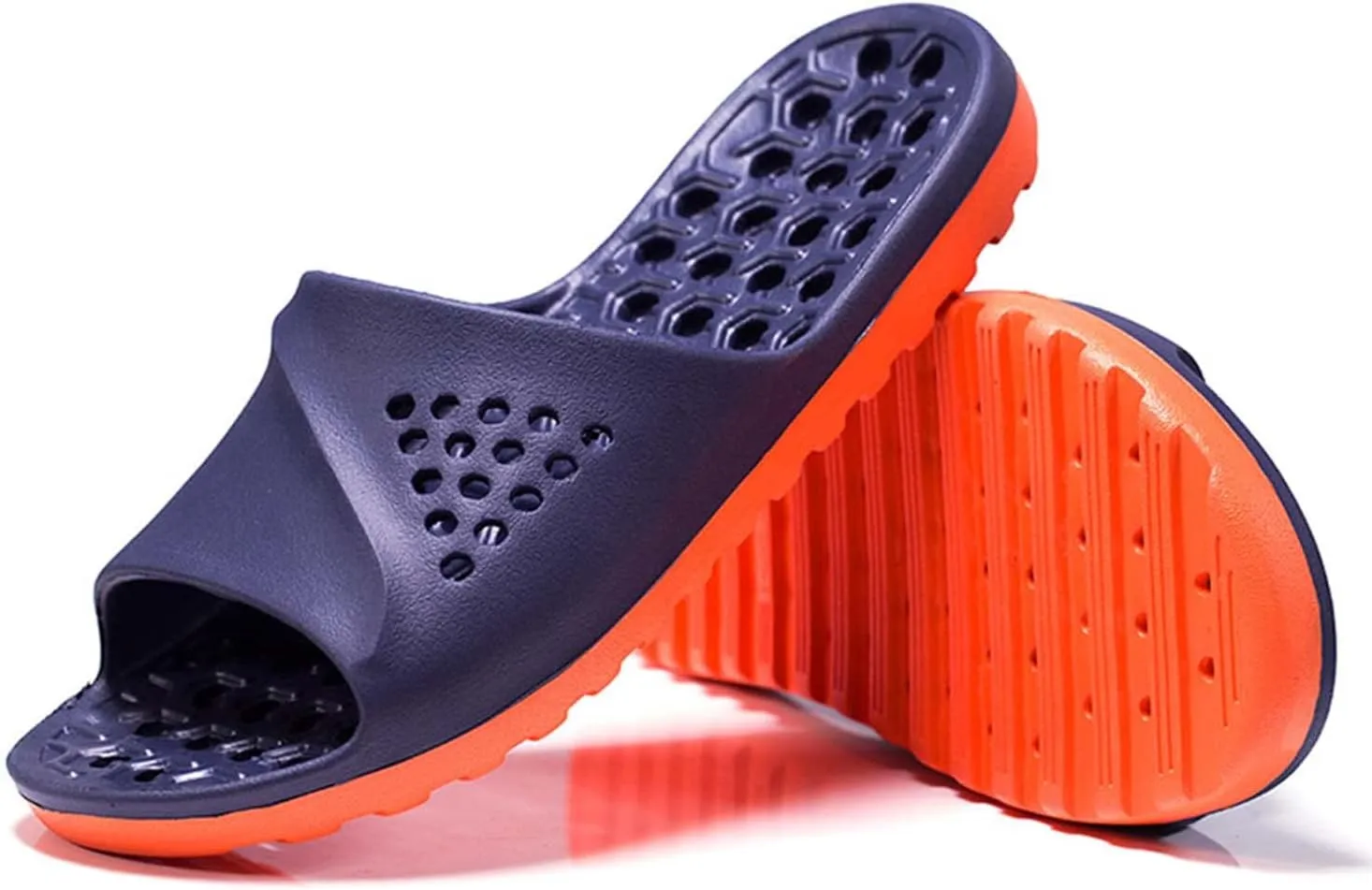 Eliogn Men's and Women's Lightweight Slide Slippers Hollow Out Massage Sole Shower Slippers Quick Dry Water Shoes for Men and Women