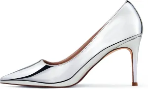 Elisabet Tang 3 in Classic Pointy Pull on Heeled Wedding Pumps - Comfortable Stiletto Closed Toe Dress Heels for Prom Work