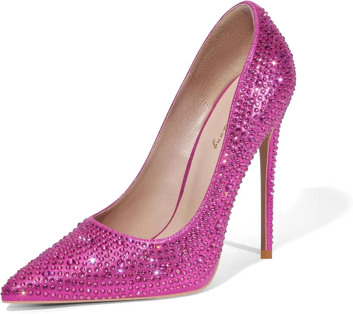 Elisabet Tang Women Pumps, Pointed Toe High Heel Glitter Rhinestone Heels Sparkly Prom Shoes Stiletto Wedding Heels for Bride Shoes for Women