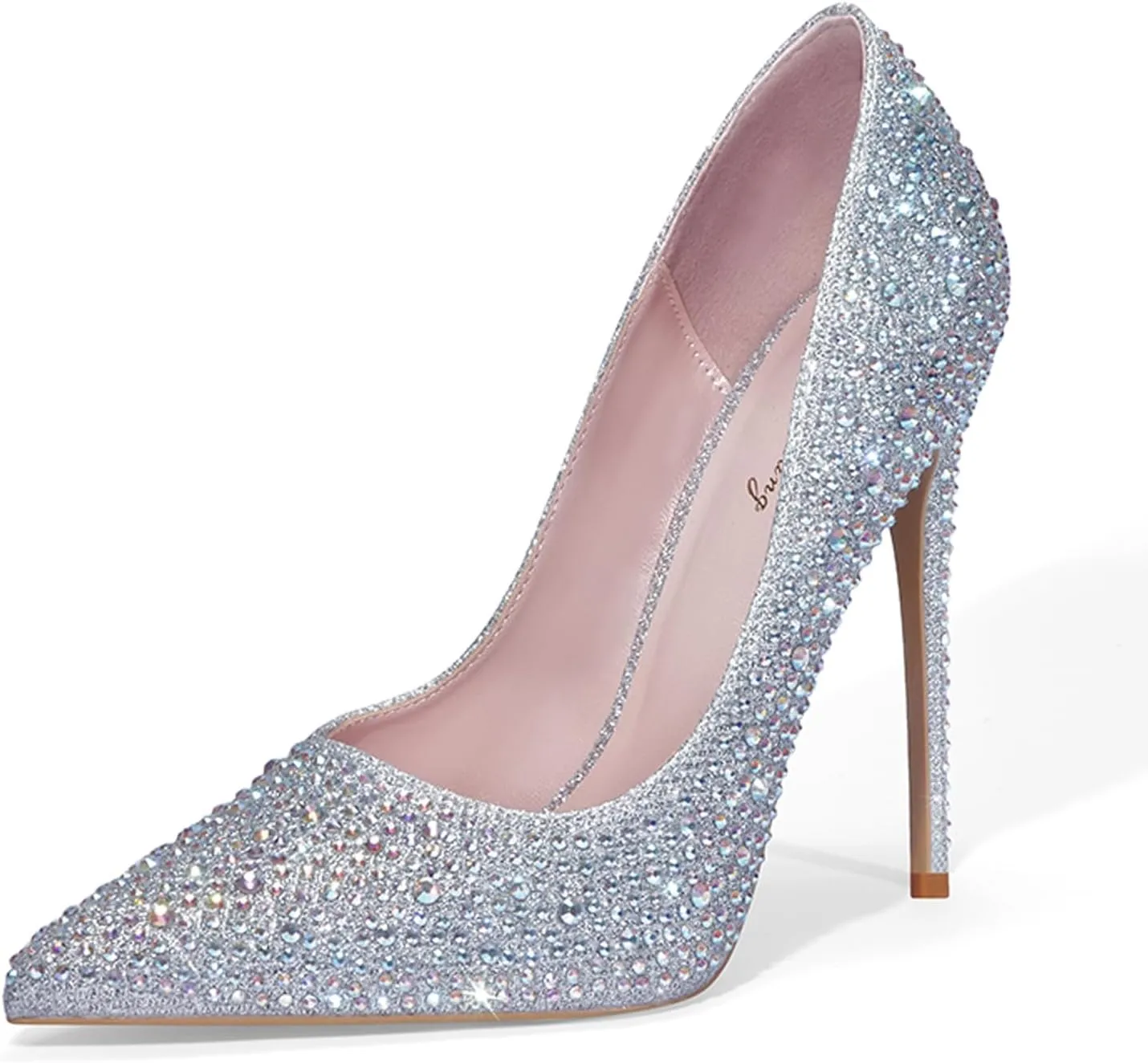 Elisabet Tang Women Pumps, Pointed Toe High Heel Glitter Rhinestone Heels Sparkly Prom Shoes Stiletto Wedding Heels for Bride Shoes for Women