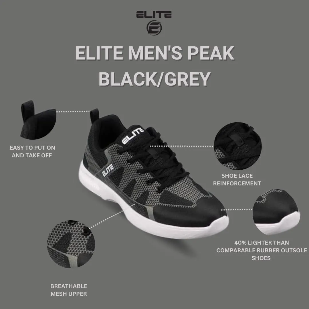 ELITE Men's Peak Bowling Shoes - 40% Lighter, Breathable Knitted Uppers, Universal Soles