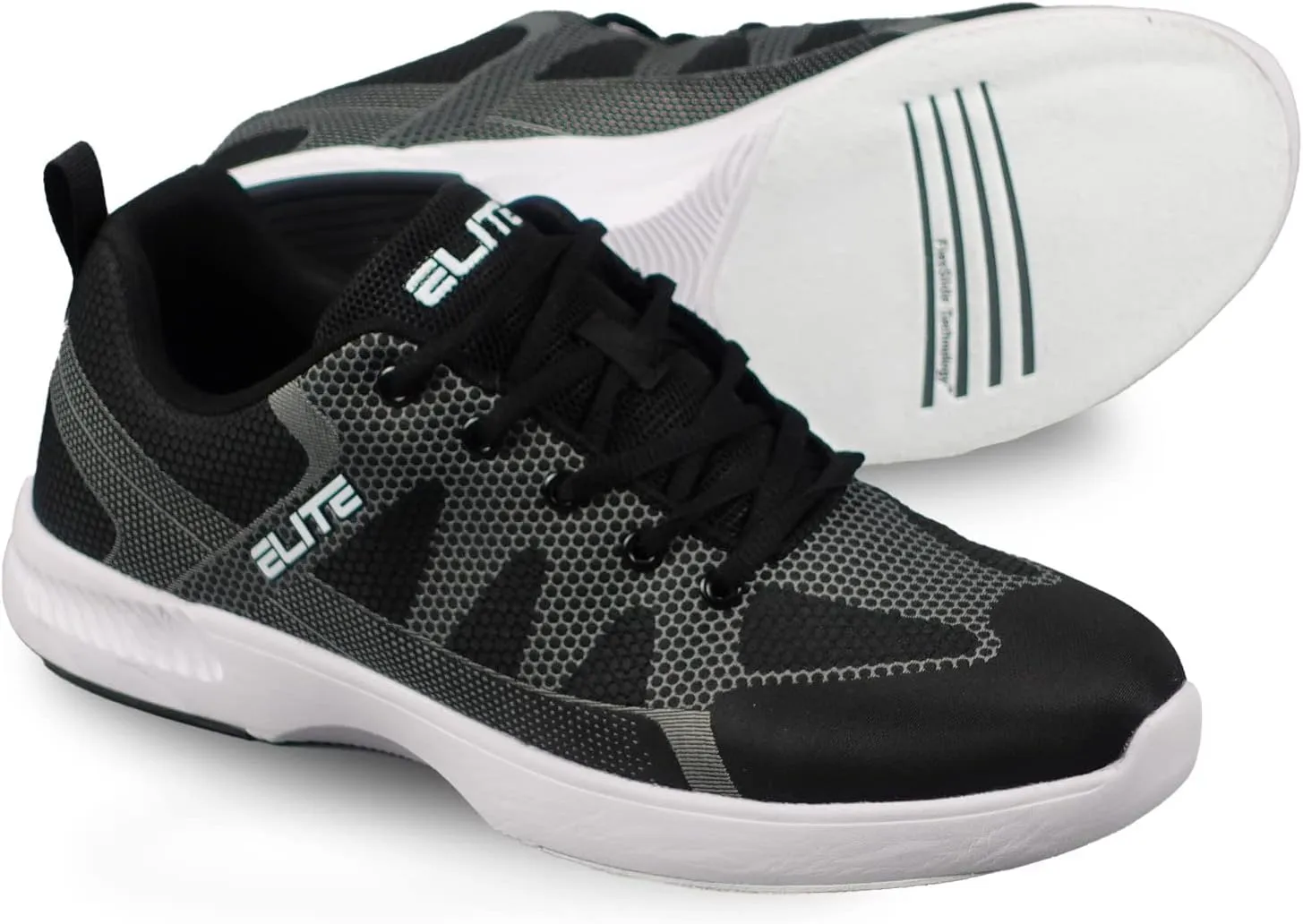 ELITE Men's Peak Bowling Shoes - 40% Lighter, Breathable Knitted Uppers, Universal Soles