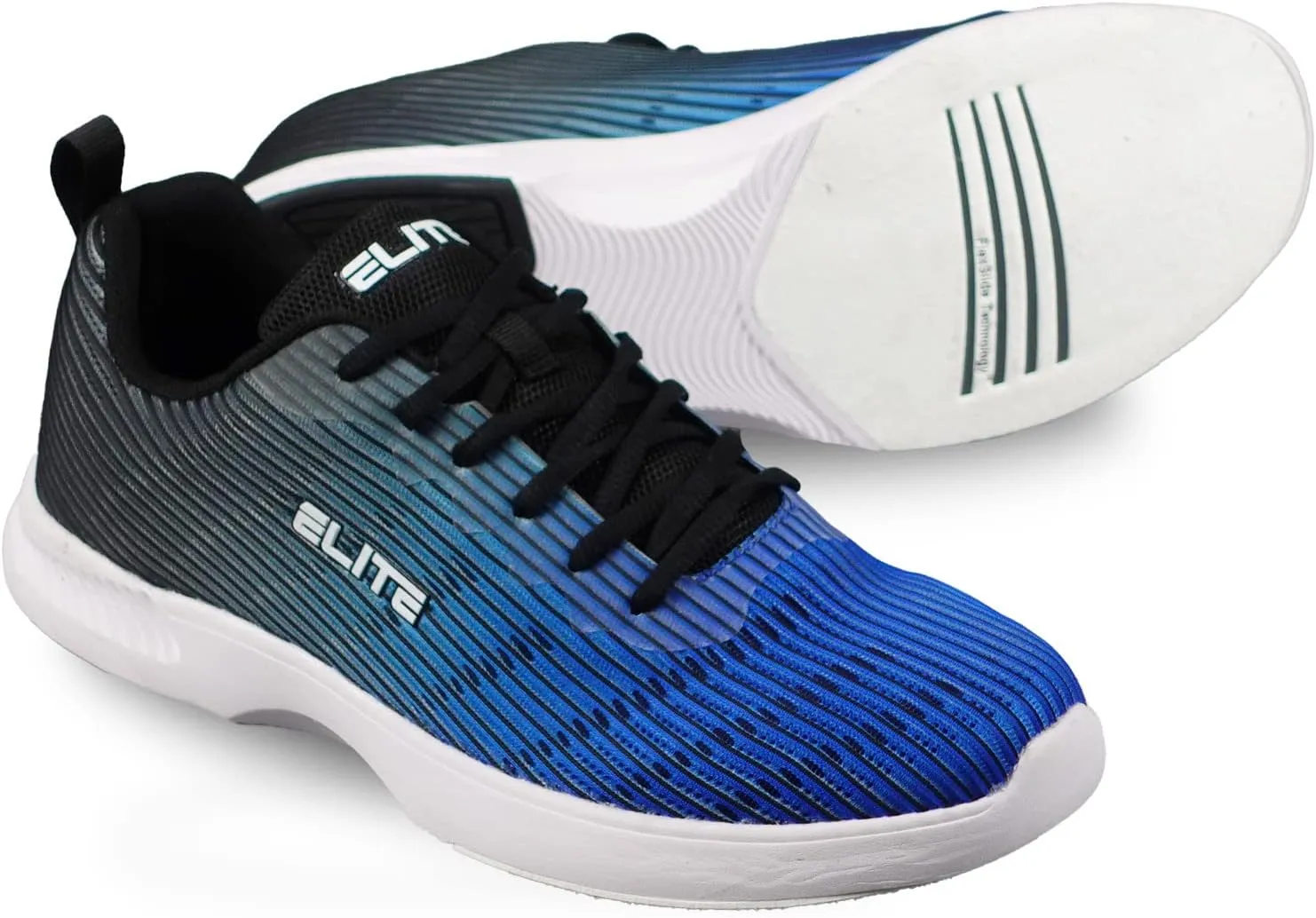 ELITE Men's Wave Bowling Shoes - Lightweight, Breathable Knitted Uppers, Universal Soles