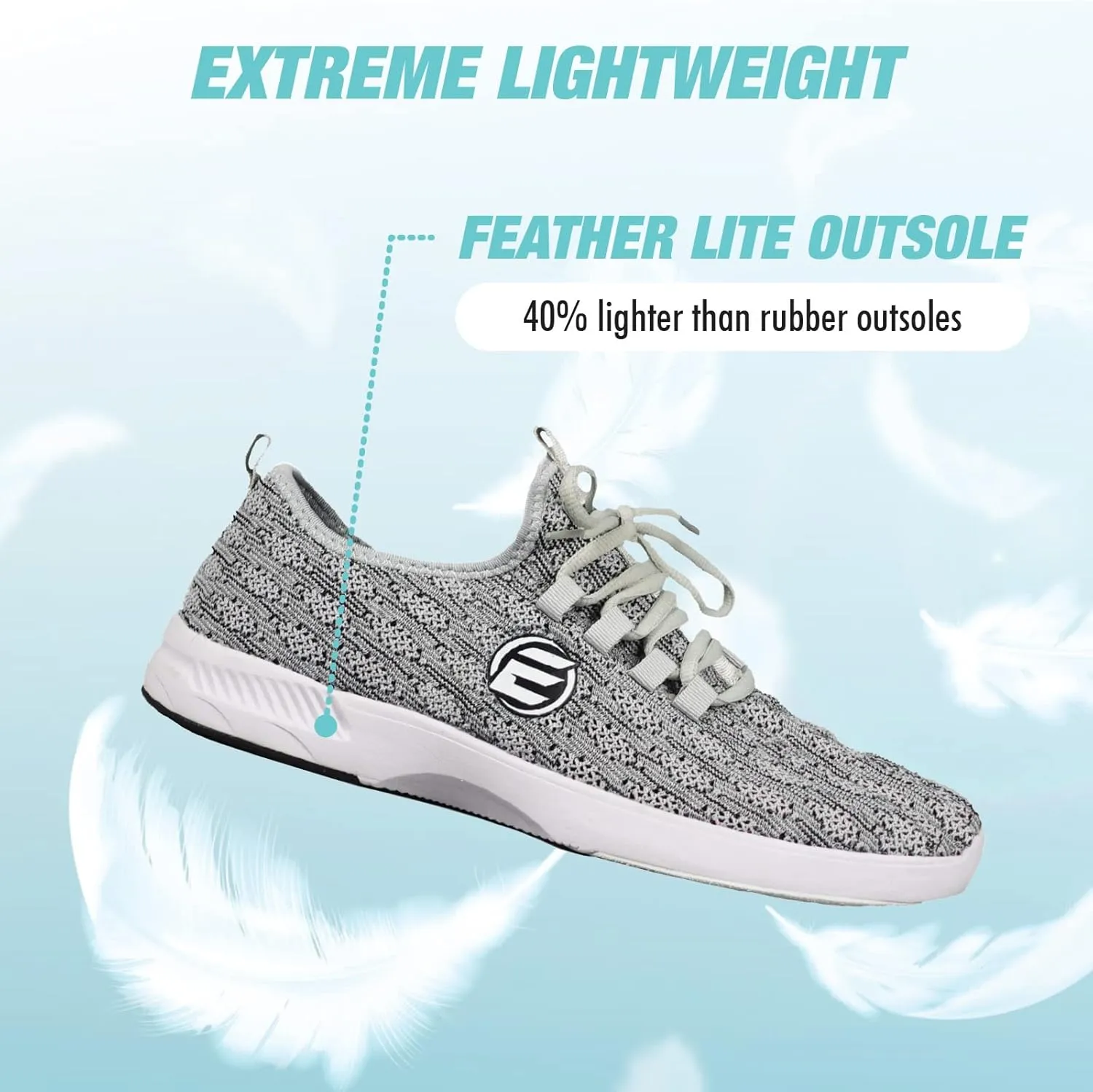 ELITE Women's Kona Slip-On Bowling Shoes - Lightweight Athletic, Breathable Knit, Universal Soles