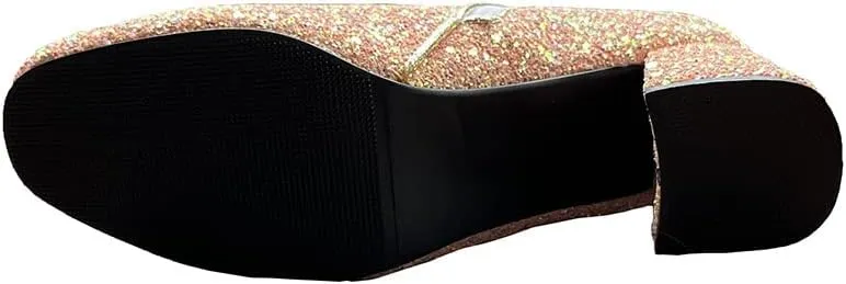 Elyffany Womens Mid Block Heel Glitter Ankle Boots Ladies Zipper Party Prom Booties