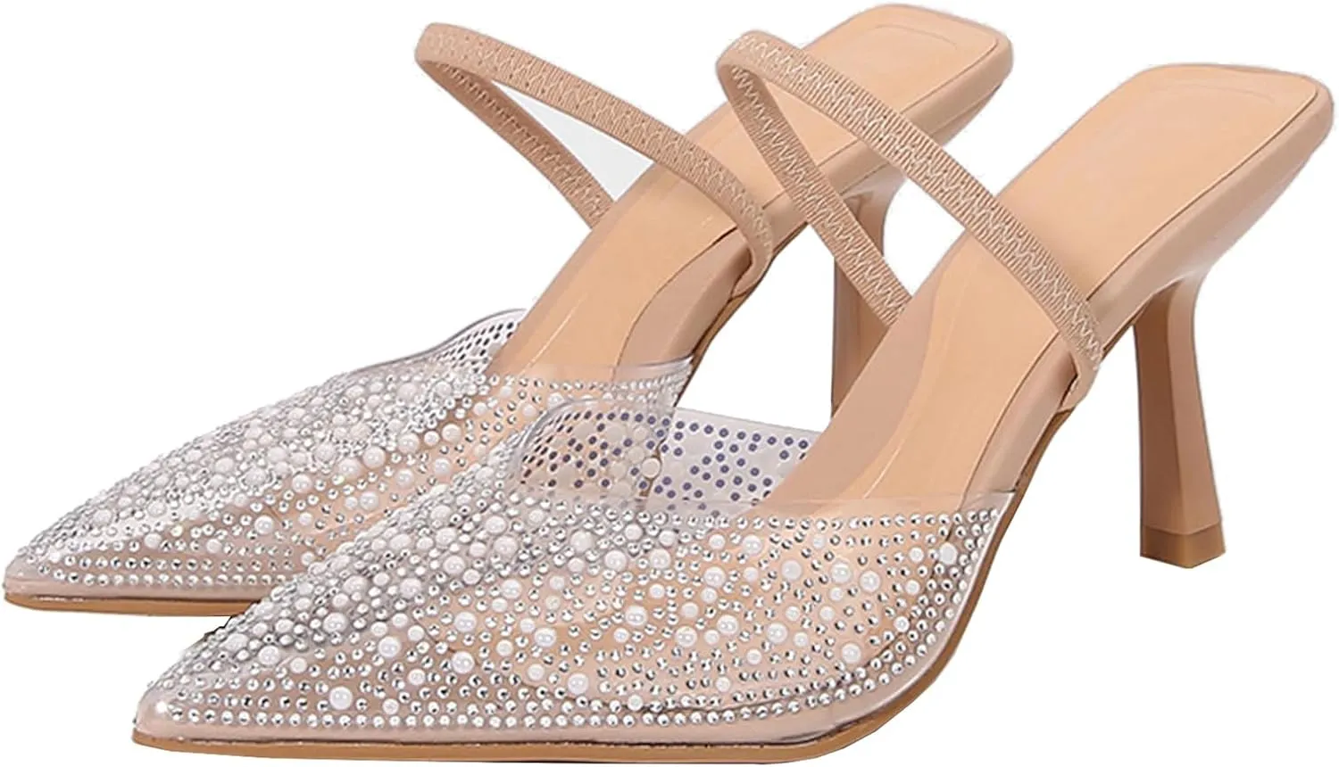 Embroidered Kitten Heels For Women Slingback Comfortable Floral Wedding Pumps