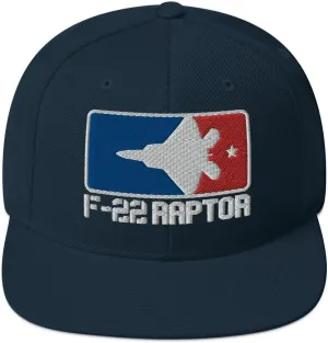 F-22 Raptor Military Combat Fighter Jet Silhouette Pilots Aviation Enthusiasts Embroidered F22 Snapback Hat