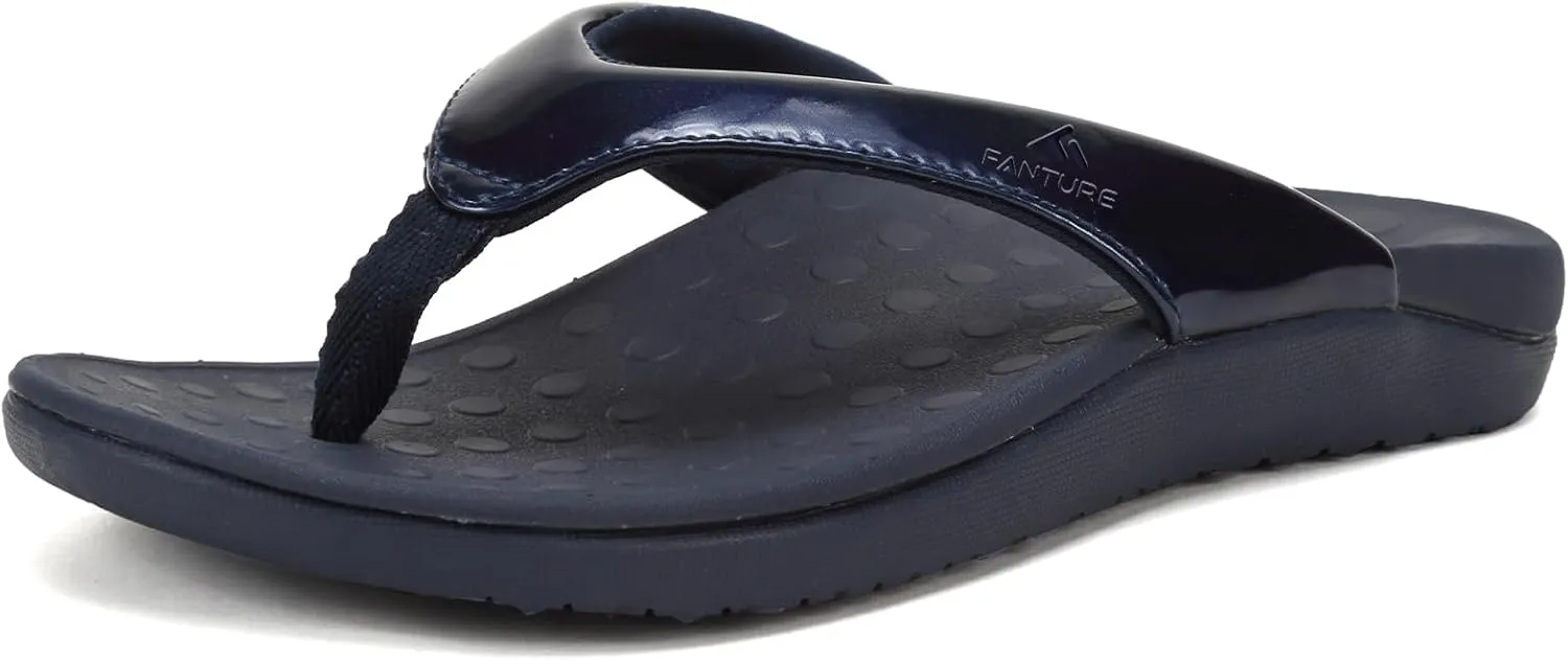FANTURE Women Orthotic Arch Support Sandal for Comfortable Walk Thong Style Casual Flip Flops