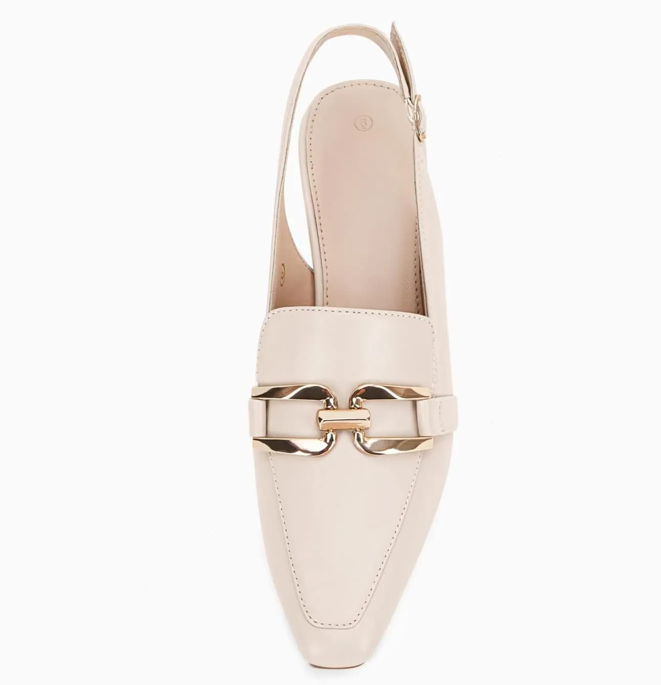 Fashare Womens Kitten Heels Slingback Closed Pointed Toe Dress Shoes Metal Chain Buckle Elegant Pumps