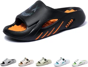 Fashion Men's Pillow Slide,Women's Upholstered Lightweight Home Shower Slide, Non-Slip Beach Slide, Comfortable Slippers, EVA Sandals