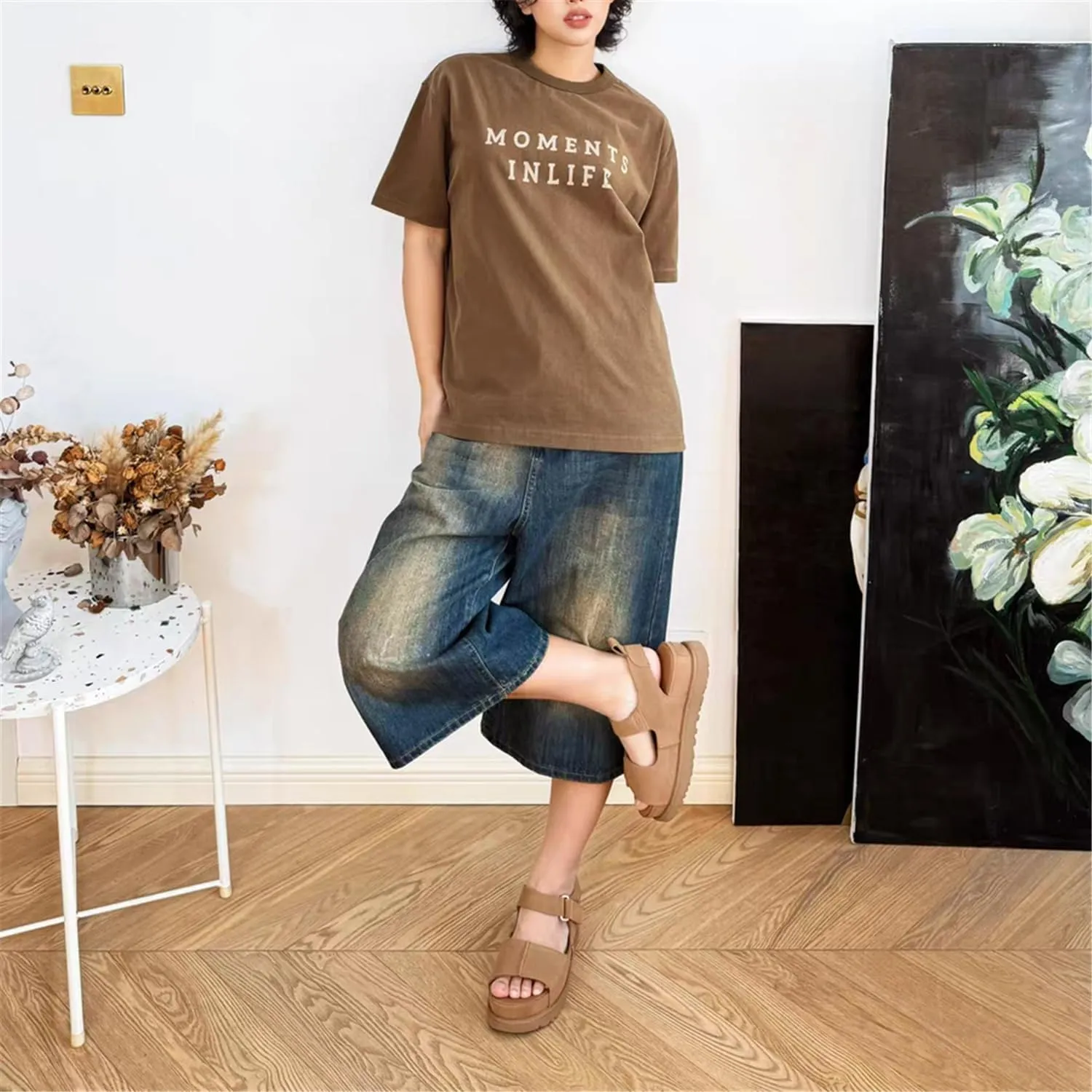 Fashion Suede Platform Sandals for Kids Casual Adjustable Indoor Non Slip Comfortable Outdoor Girl Mules & Clogs Big Kid Little Kid