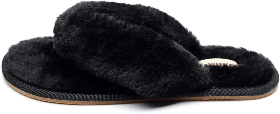 FAYUEKEY Comfort Spa Flip Flops Thong Slide for Women Girls Sexy Fuzzy Bedroom House Slippers with Memory Foam