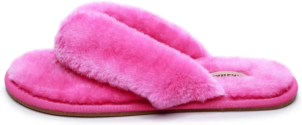 FAYUEKEY Comfort Spa Flip Flops Thong Slide for Women Girls Sexy Fuzzy Bedroom House Slippers with Memory Foam