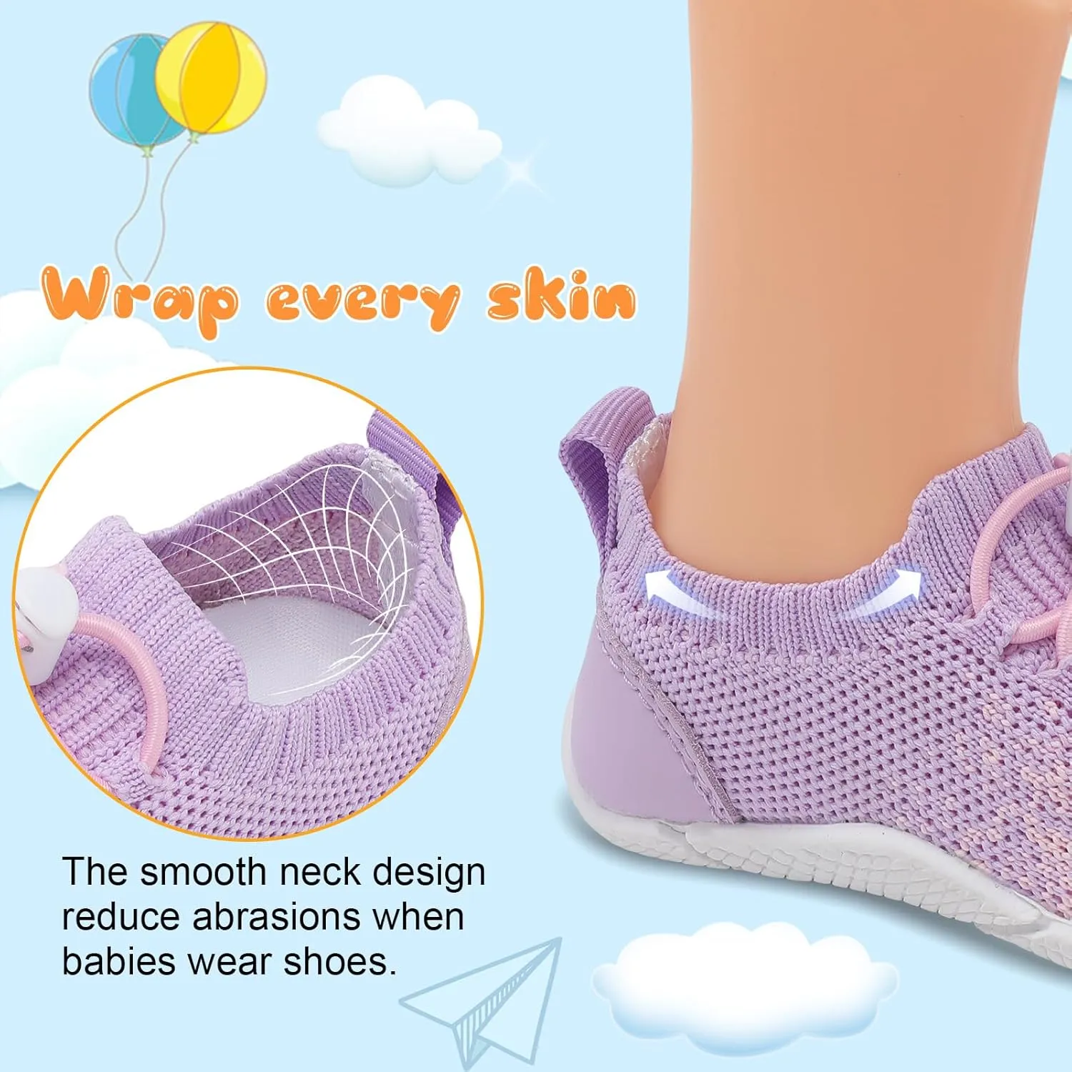 FEETCITY Baby Shoes Boys Girls First Walking Shoes Infant Sneakers Crib Shoes Breathable Lightweight Slip On Shoes