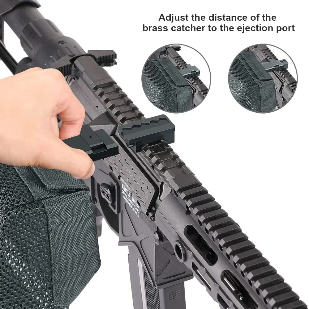 Feyachi Heat Resistant Brass Catcher for AR15 Thickened Nylon Cartridge Casing Shell Catcher Net with Quick Release Zipper, Picatinny Rail Mount - Holds 100  .223/5.56 & .308 Casings