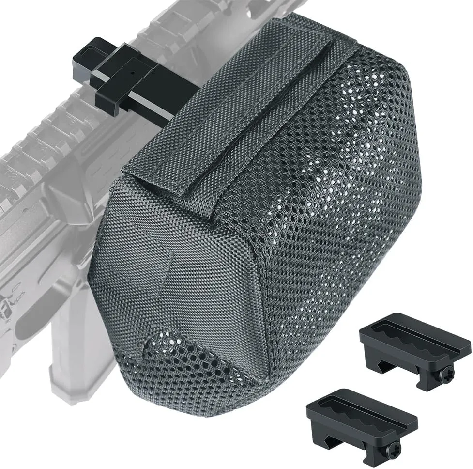 Feyachi Heat Resistant Brass Catcher for AR15 Thickened Nylon Cartridge Casing Shell Catcher Net with Quick Release Zipper, Picatinny Rail Mount - Holds 100  .223/5.56 & .308 Casings