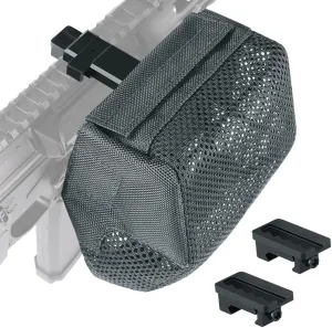 Feyachi Heat Resistant Brass Catcher for AR15 Thickened Nylon Cartridge Casing Shell Catcher Net with Quick Release Zipper, Picatinny Rail Mount - Holds 100  .223/5.56 & .308 Casings