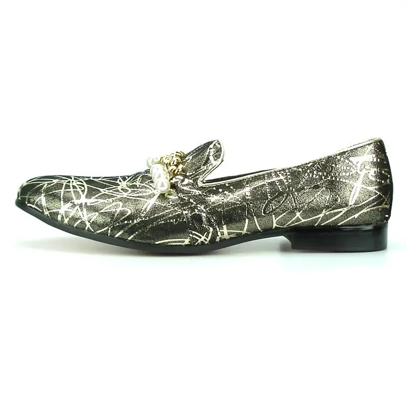 Fiesso FI-7215 Gold Loafers