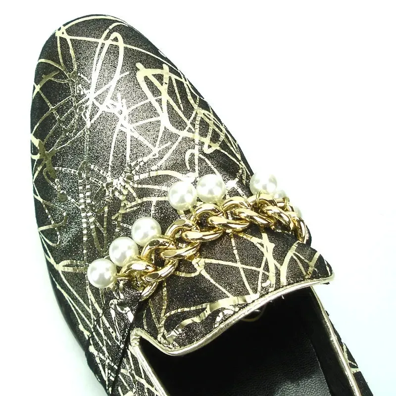 Fiesso FI-7215 Gold Loafers