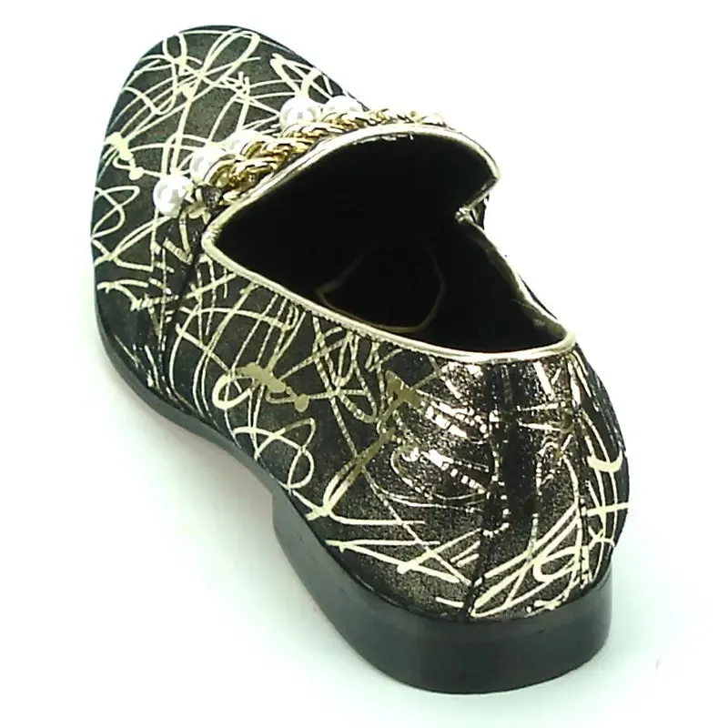 Fiesso FI-7215 Gold Loafers