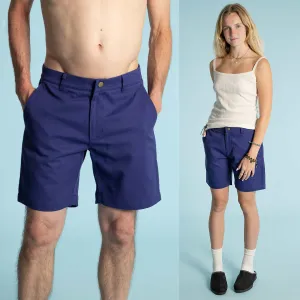 FISHERMAN'S WHARF 100% Organic Cotton Twill Shorts (7" Inseam) (Unisex) (Slide-Over Button)