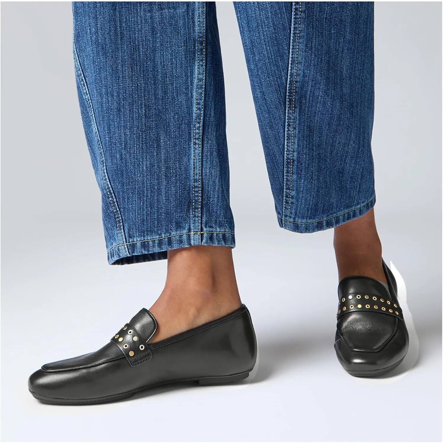 FitFlop Women's Delicato Stud-and-Eyelet Soft Leather Loafers