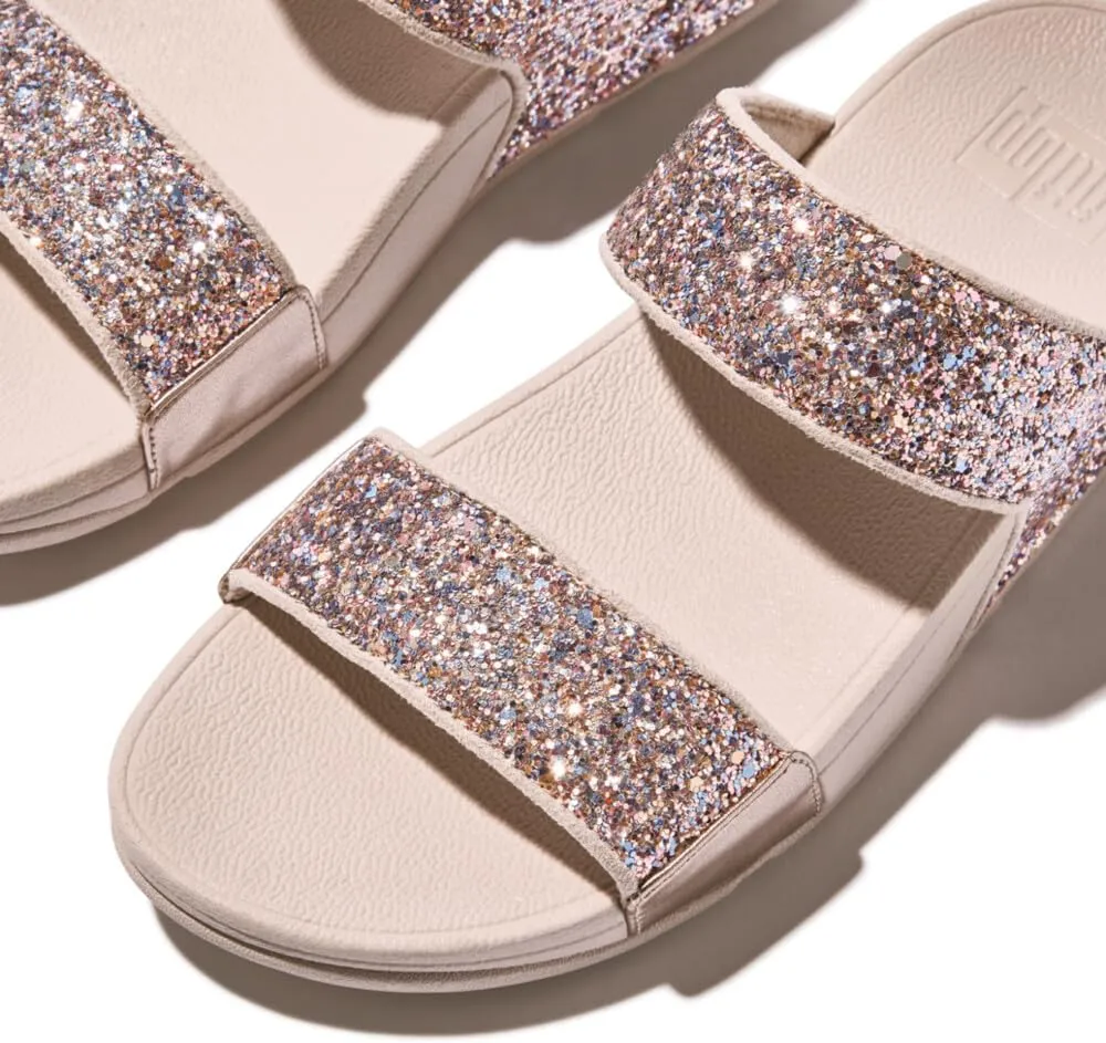 FitFlop Women's Lulu Multi-Tonal Glitter Slides Wedge Sandal