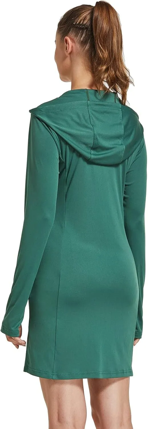 FitsT4 Sports Womens Cover-Up Dress Beach UPF 50  SPF Sun Protection Long Sleeve Shirts