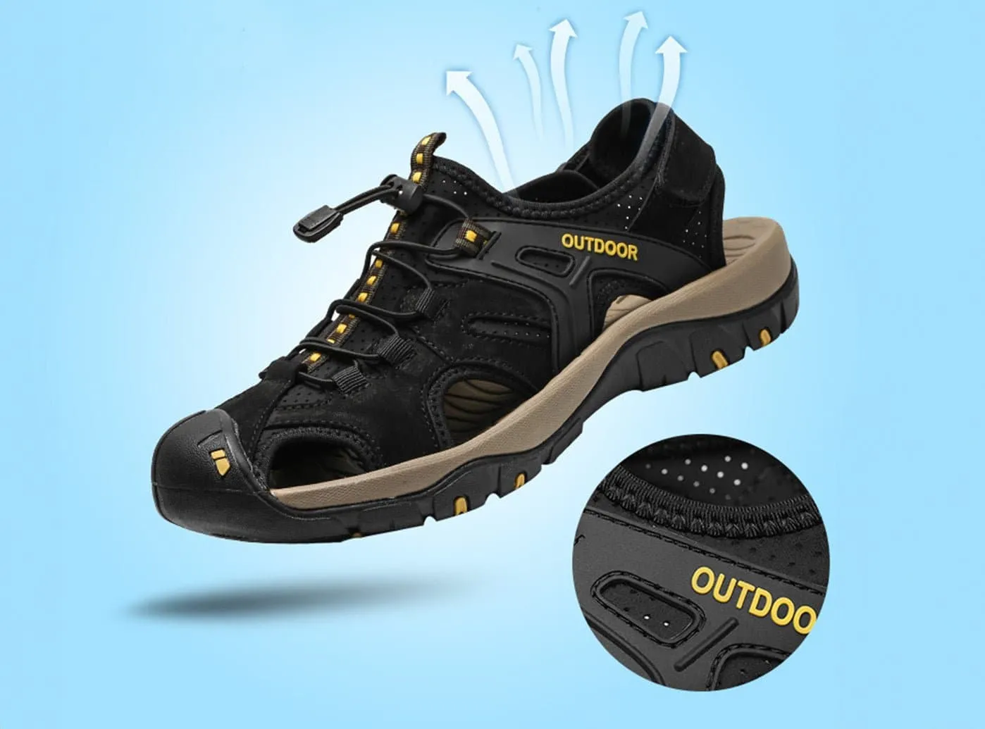 FitVille Herren TrekToe Sandalen V2