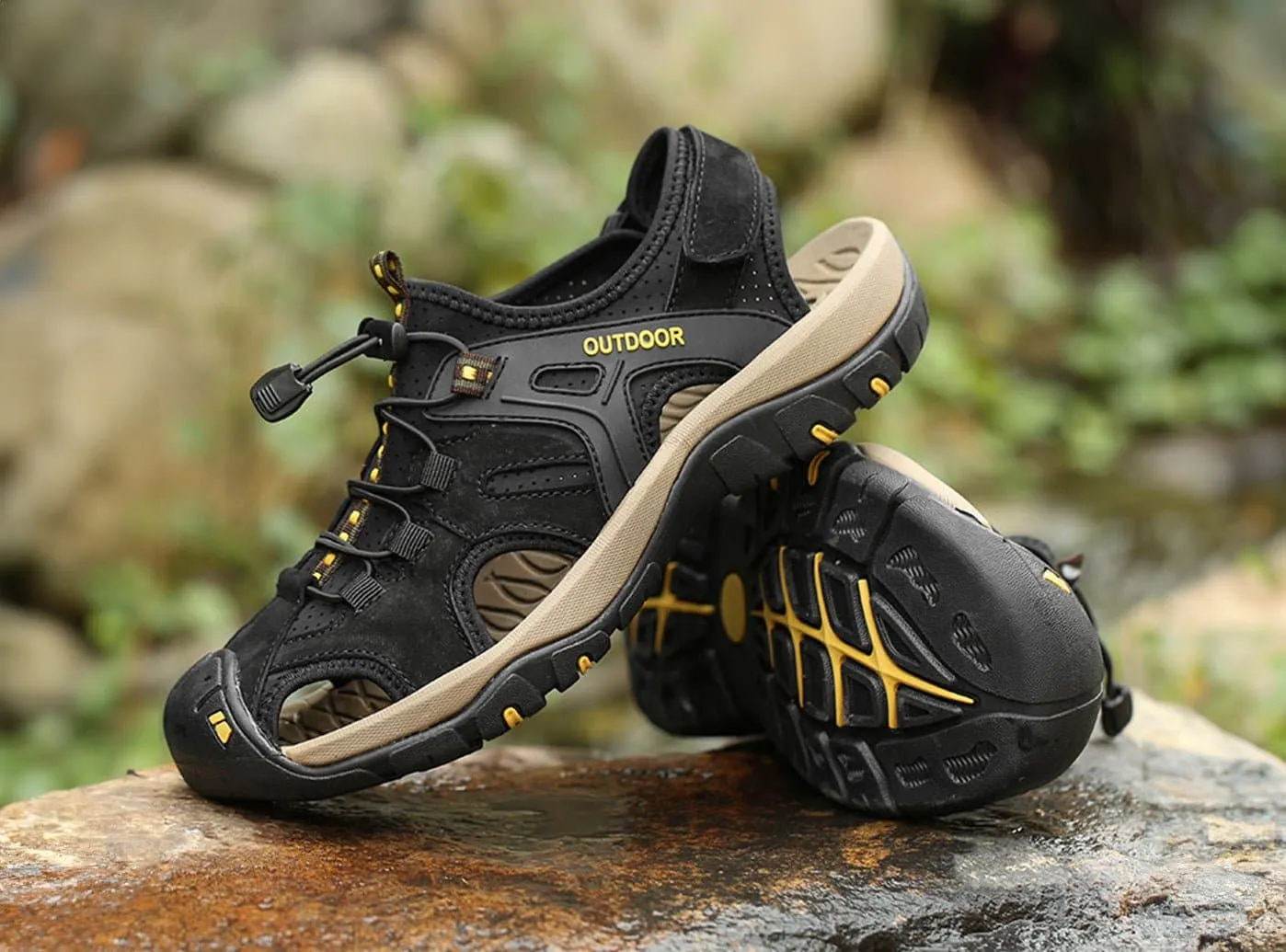 FitVille Herren TrekToe Sandalen V2