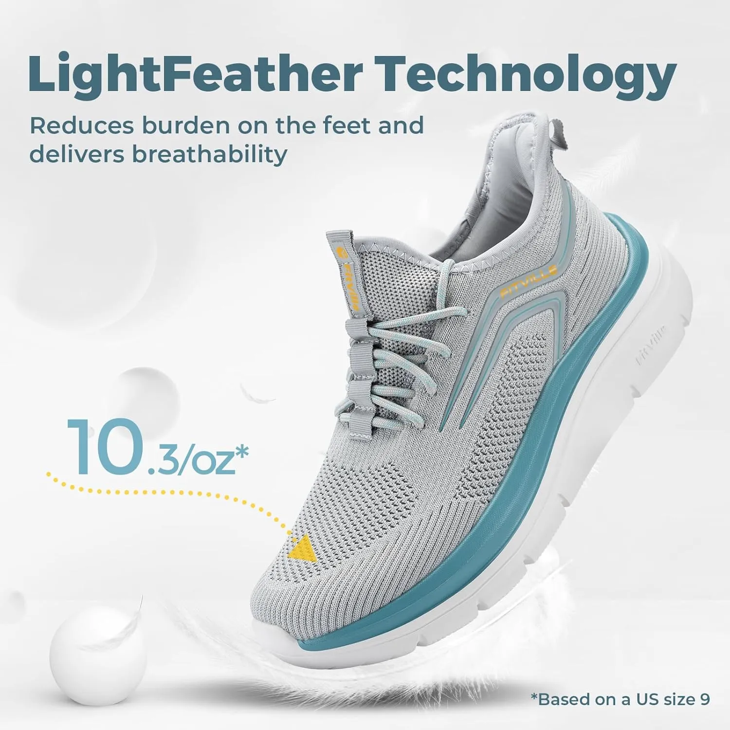 FitVille Men's Wide Walking Shoes Athletic Sneakers Lightweight Workout Slip-on Shoes for Flat Feet - Cloud Strider V1