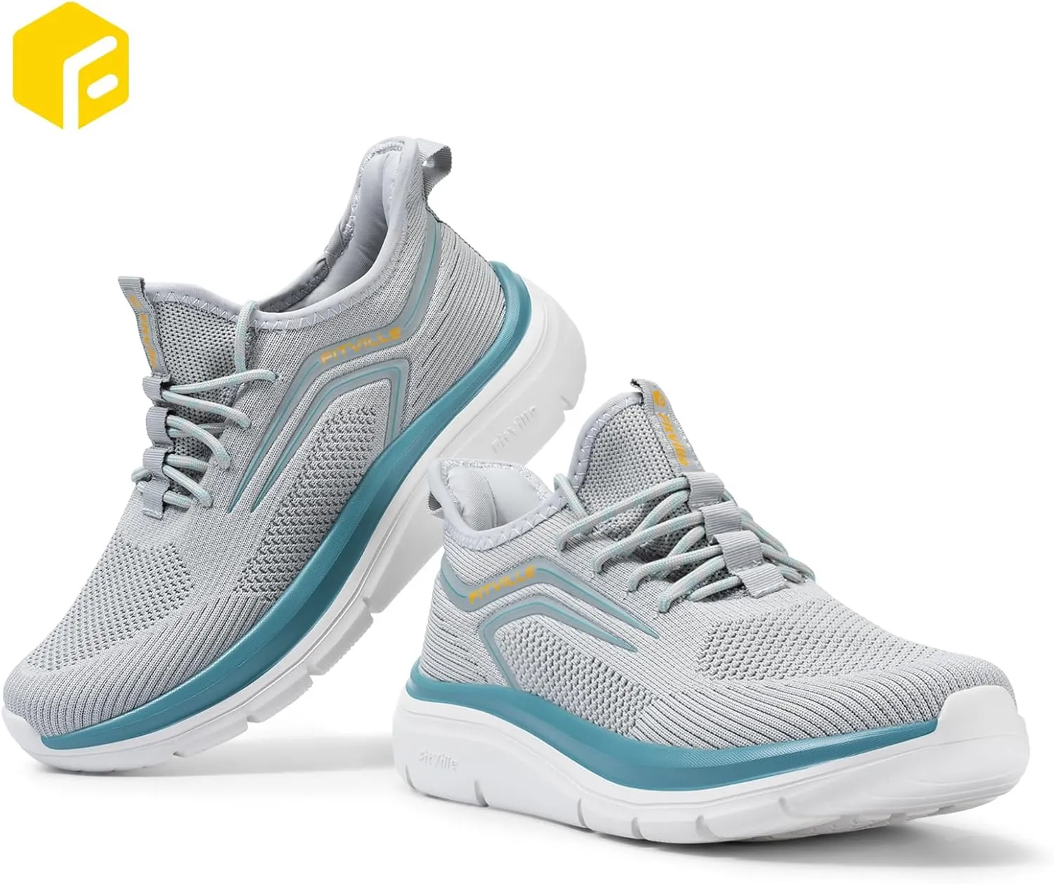 FitVille Men's Wide Walking Shoes Athletic Sneakers Lightweight Workout Slip-on Shoes for Flat Feet - Cloud Strider V1
