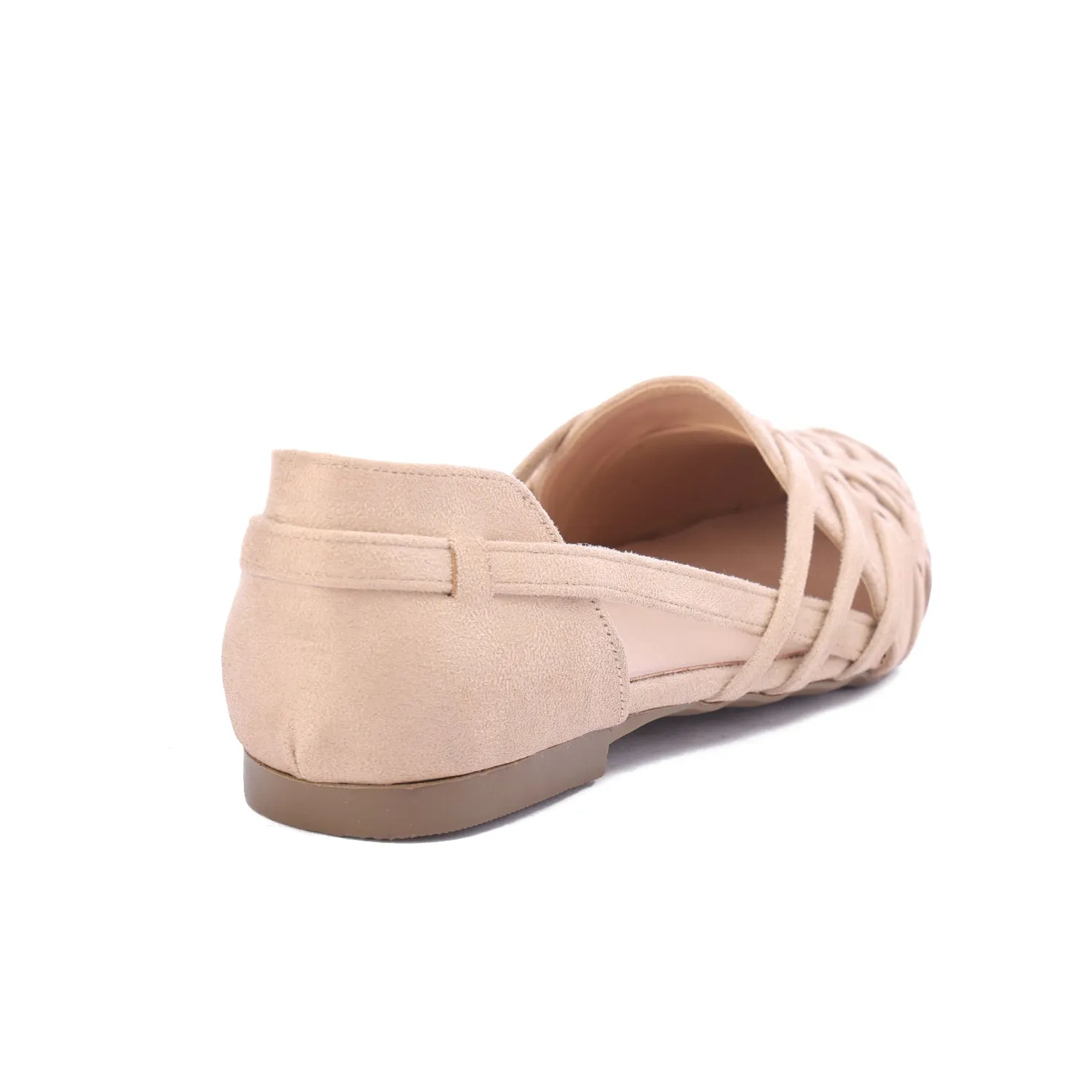 Flat Cut-Out Sandals-Beige