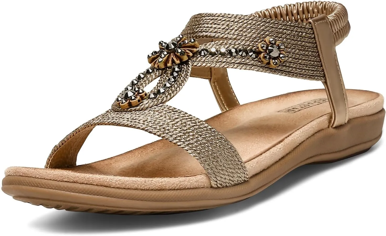 Flat Sandals for Women Dressy - Comfortable Walking Summer Slip on Womens Sandal