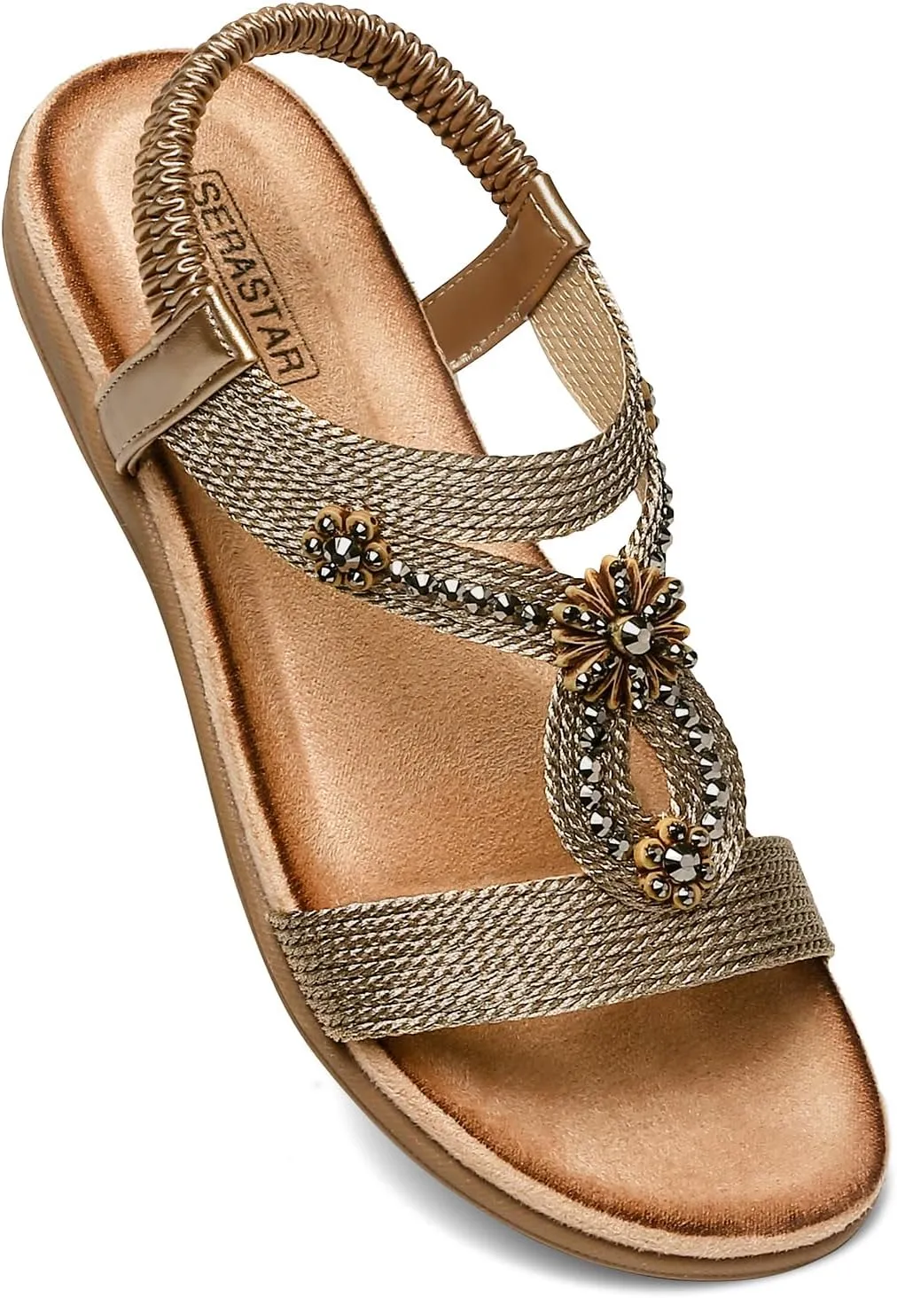 Flat Sandals for Women Dressy - Comfortable Walking Summer Slip on Womens Sandal