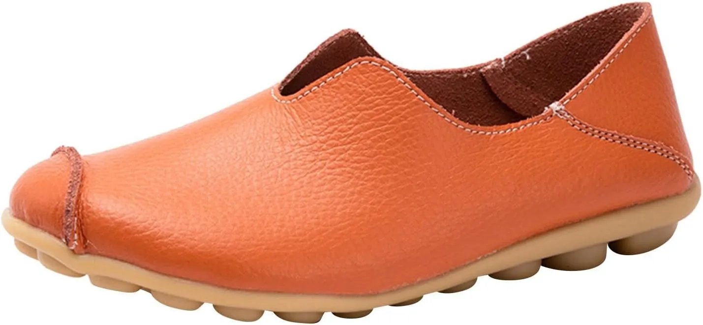 Flat Shoes for Women Comfortable Slip On Loafers Dressy Summer Closed Toe Flat Loafer Lightweight Comfort Walking Boat Shoe Fashion Casual Walking Nurse Shoes Non-Slip Loafer