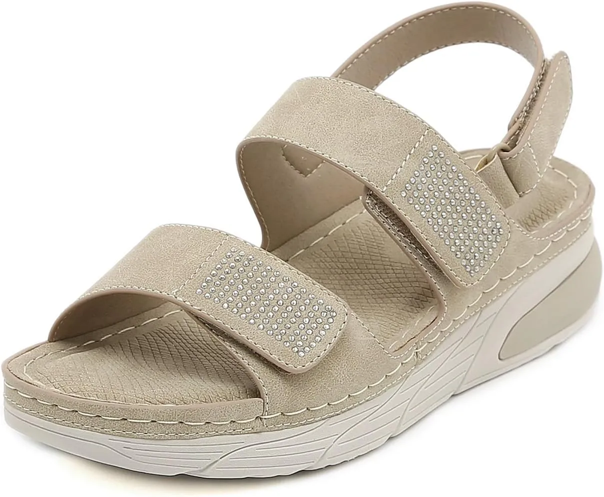 Flat Sports Sandals Women Summer Lightweight Beach Shoes Comfortable and Casual Trekking Sandals Women Open Toe Non-slip Breathable