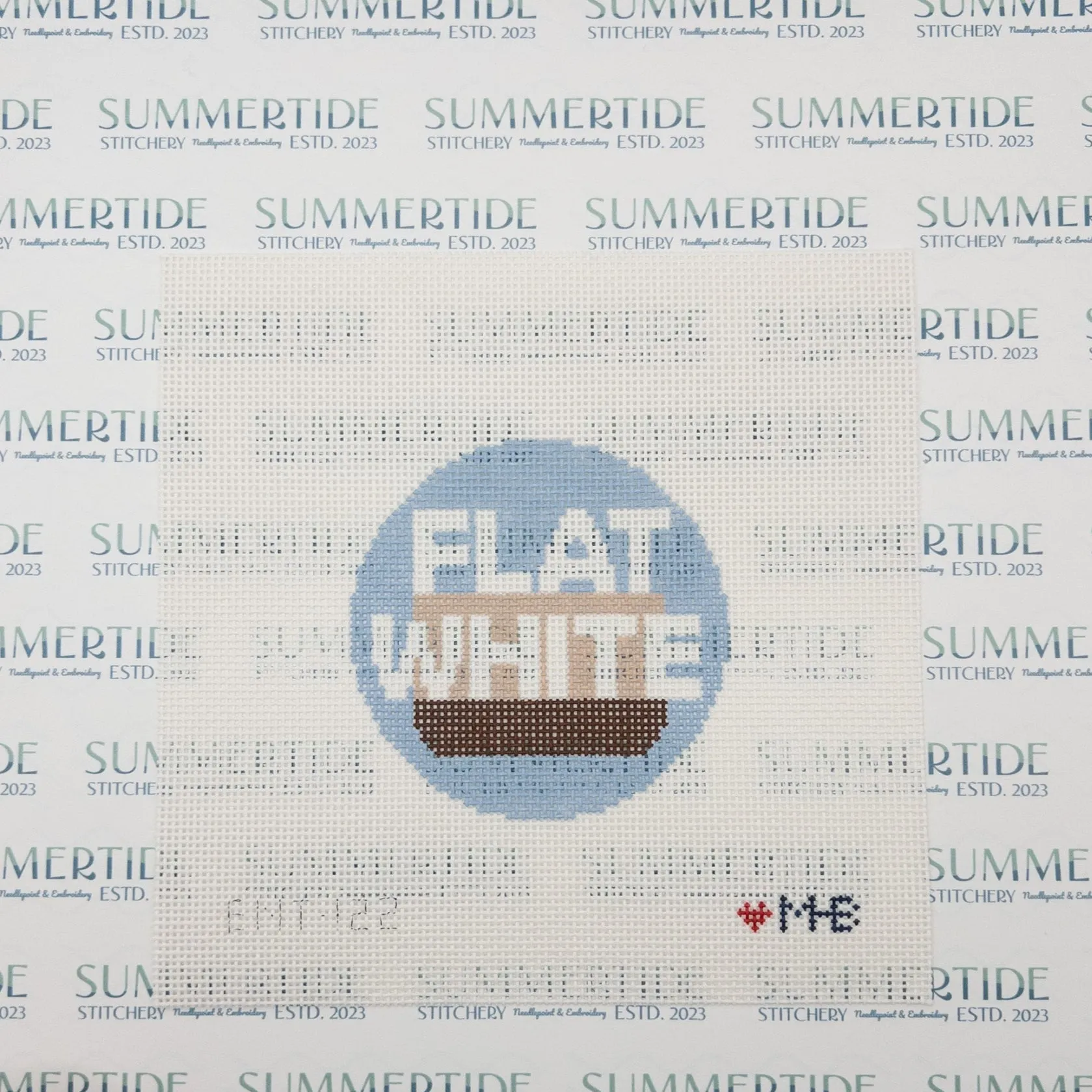 Flat White Round Needlepoint Canvas