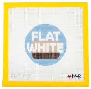 Flat White Round Needlepoint Canvas