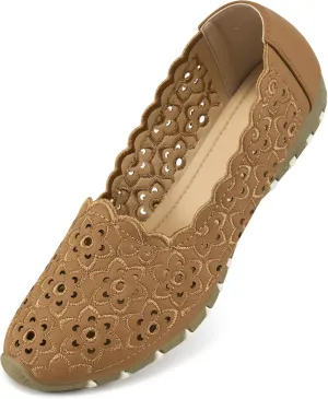 Flats for Women Ballet Shoes: Comfortable Closed Toe Dressy Shoes for Womens Slip on Ballet Flats