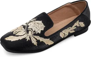 Flats for Women Comfortable Satins Ballet Flat Square Toe Dressy Shoes Slip on Flats for Women Comfort