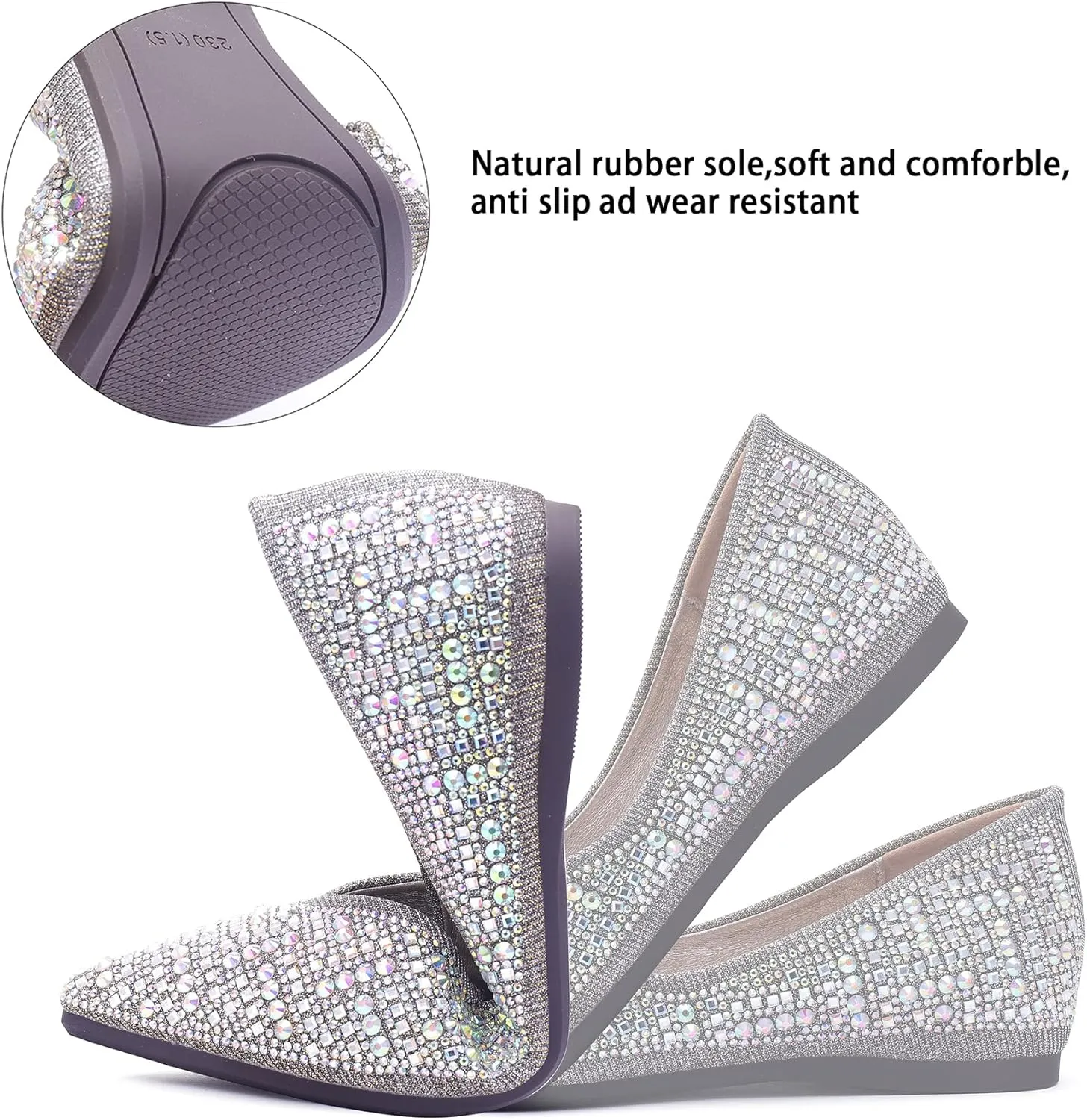 Flats for Women Pointed Toe Fashion Wedding Shoes Work Casual Slip-On Dress Shoes Women Comfortable Dressy Flat