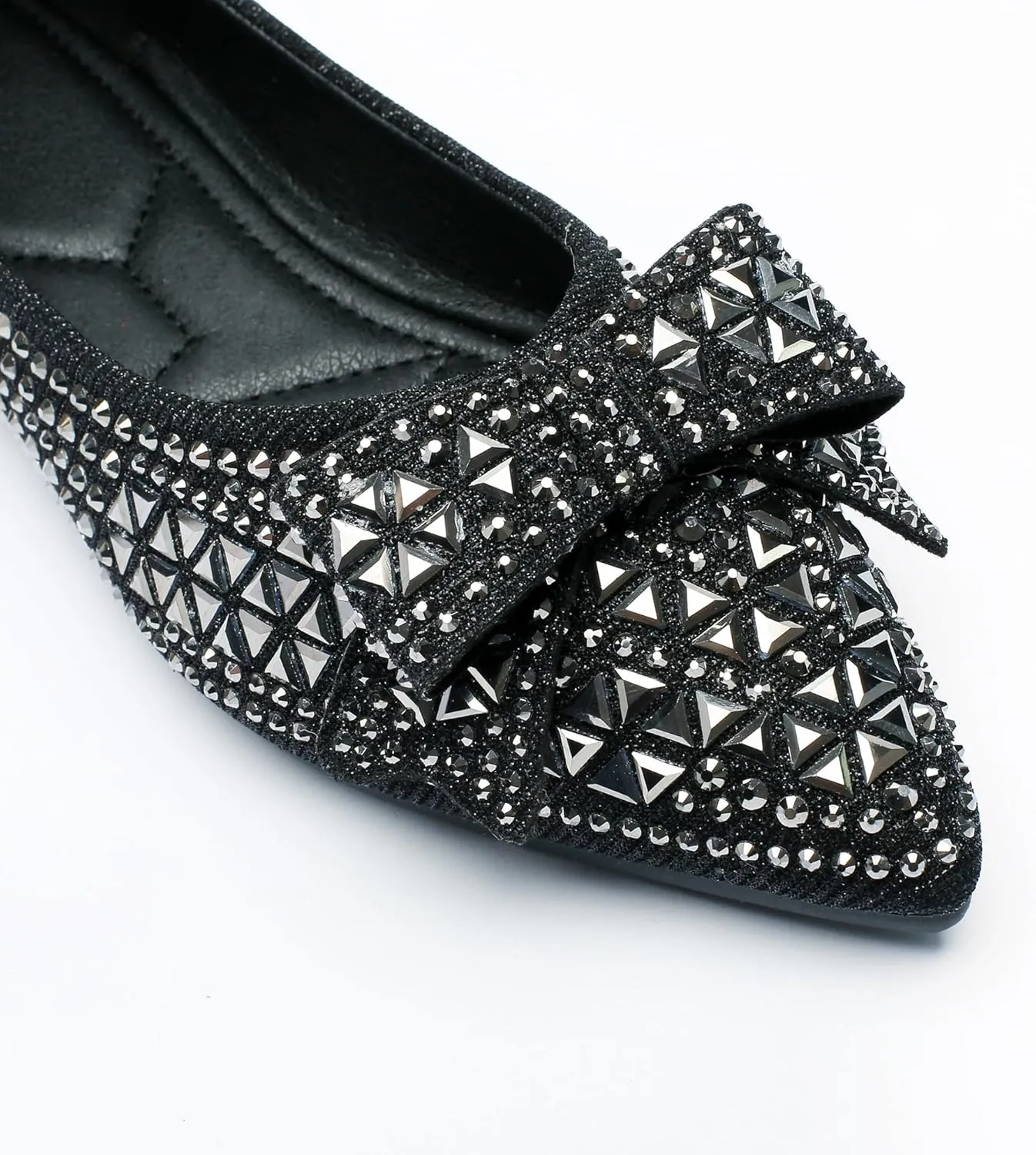Flats Shoes Women Rhinestone Pointed Head Flats Comfortable Soft Memory Foam Insole Flat Shoes