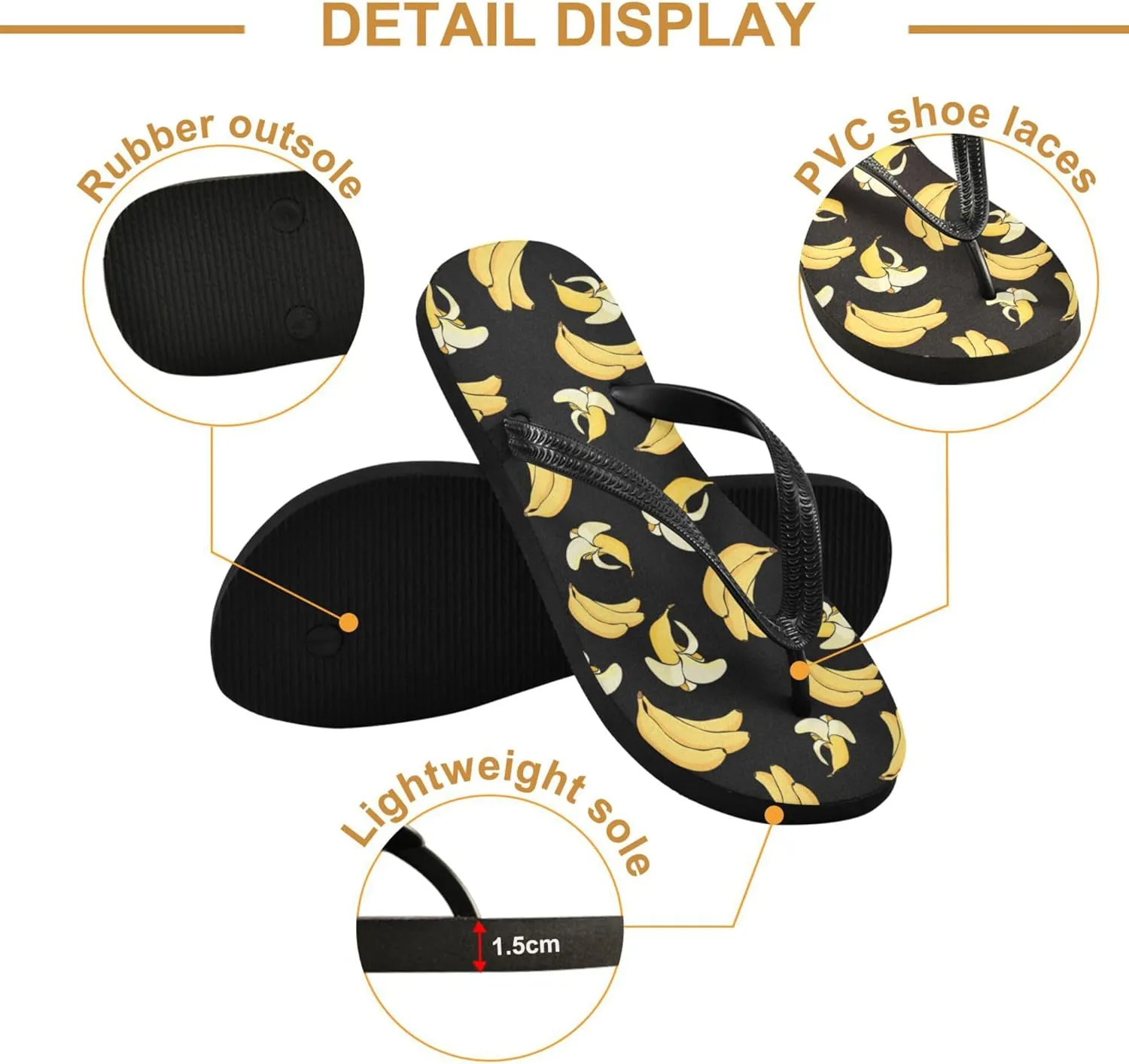 Flip Flops for Men Women Summer Beach Sandal Bathroom Shower Shoes