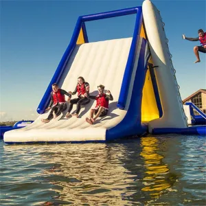 Floating Trampoline Inflatable Triangle Slides Adult Water with Climbing Ladder for Sea Park Eatertainment