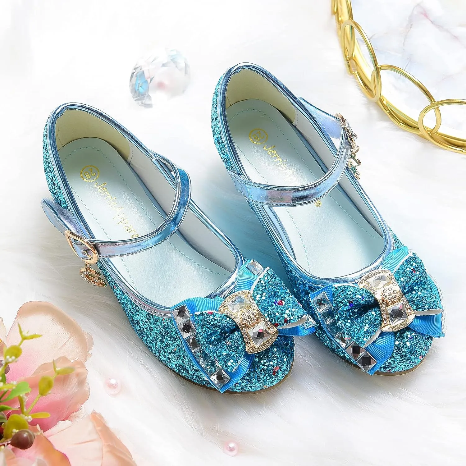 Flower Girls Princess Costume Party Dress Glitter Shoes Mary Janes